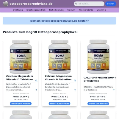 Screenshot osteoporoseprophylaxe.de