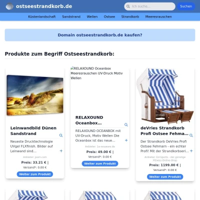 Screenshot ostseestrandkorb.de