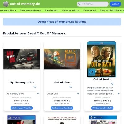 Screenshot out-of-memory.de