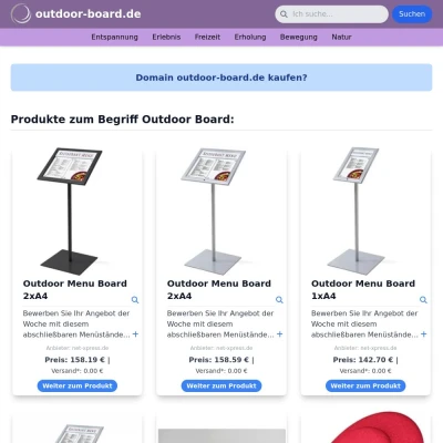 Screenshot outdoor-board.de