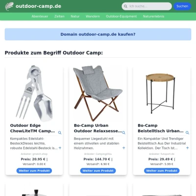 Screenshot outdoor-camp.de