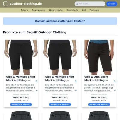 Screenshot outdoor-clothing.de