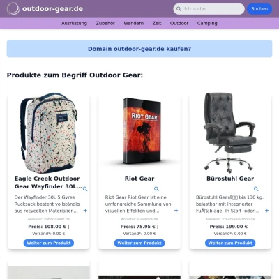 Screenshot outdoor-gear.de