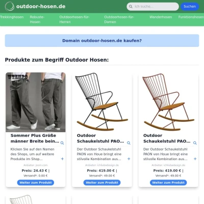 Screenshot outdoor-hosen.de