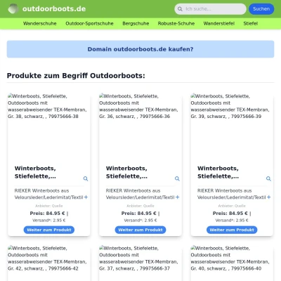 Screenshot outdoorboots.de