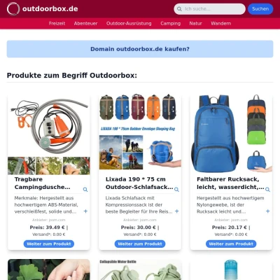 Screenshot outdoorbox.de