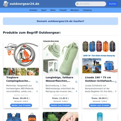 Screenshot outdoorgear24.de