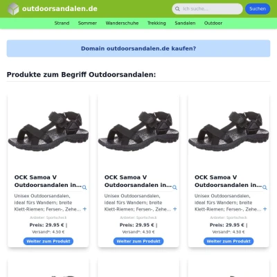 Screenshot outdoorsandalen.de