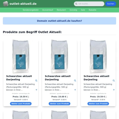 Screenshot outlet-aktuell.de