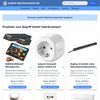 Screenshot outlet-fabrikverkauf.de