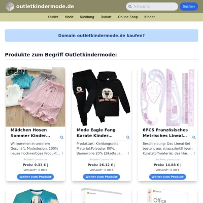 Screenshot outletkindermode.de