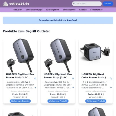 Screenshot outlets24.de