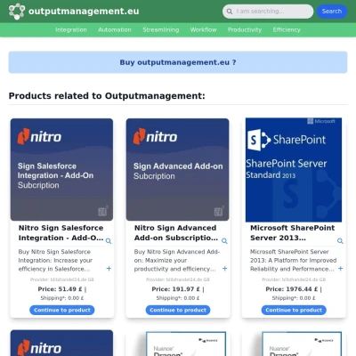 Screenshot outputmanagement.eu