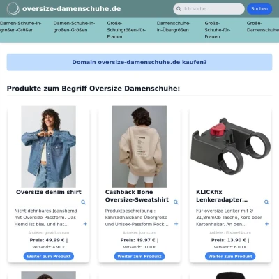 Screenshot oversize-damenschuhe.de