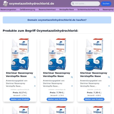 Screenshot oxymetazolinhydrochlorid.de