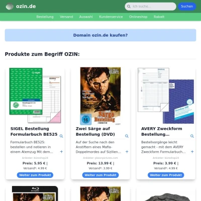 Screenshot ozin.de