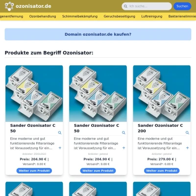 Screenshot ozonisator.de