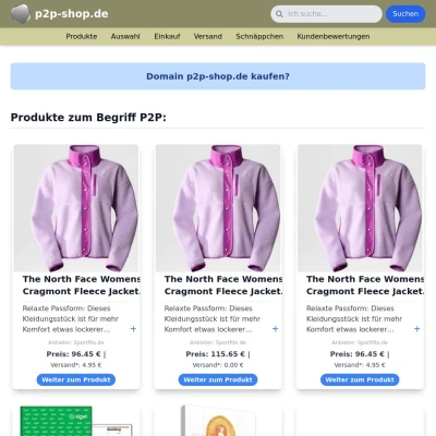 Screenshot p2p-shop.de