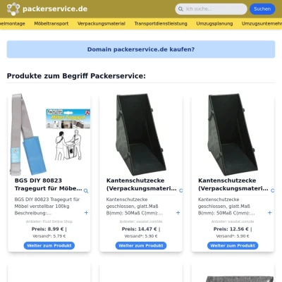 Screenshot packerservice.de
