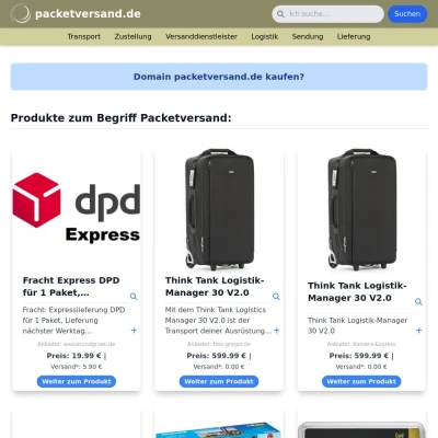 Screenshot packetversand.de