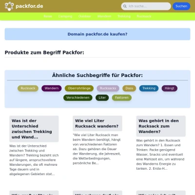 Screenshot packfor.de