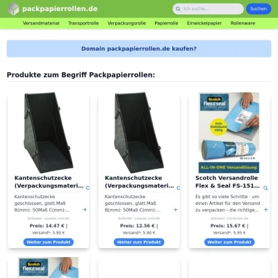 Screenshot packpapierrollen.de