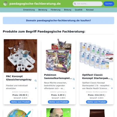 Screenshot paedagogische-fachberatung.de