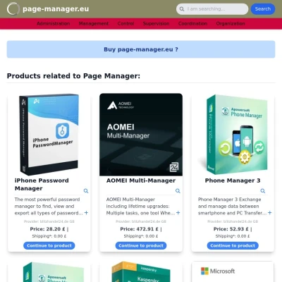 Screenshot page-manager.eu