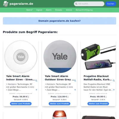 Screenshot pageralarm.de