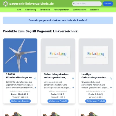 Screenshot pagerank-linkverzeichnis.de