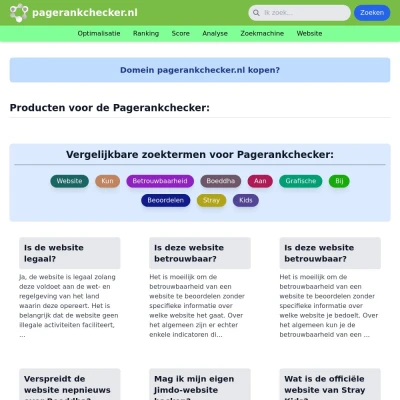 Screenshot pagerankchecker.nl