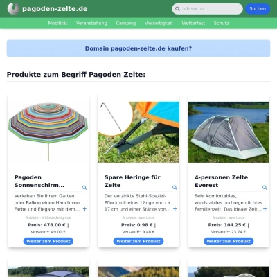 Screenshot pagoden-zelte.de