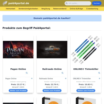 Screenshot paid4portal.de