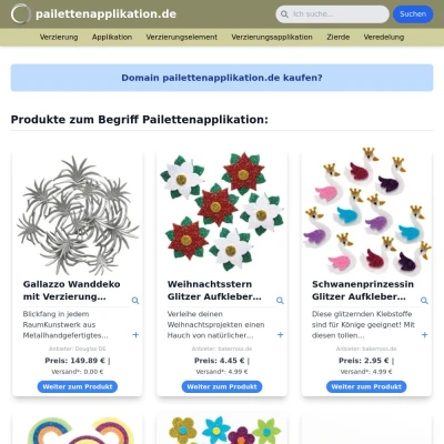 Screenshot pailettenapplikation.de
