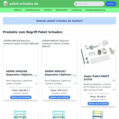 Screenshot paket-schaden.de