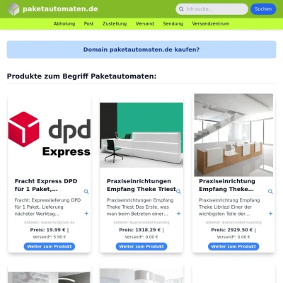 Screenshot paketautomaten.de