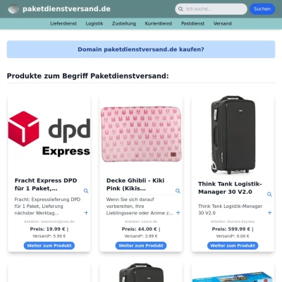 Screenshot paketdienstversand.de