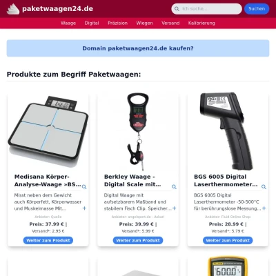 Screenshot paketwaagen24.de