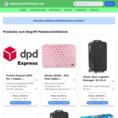 Screenshot paketzustelldienst.de