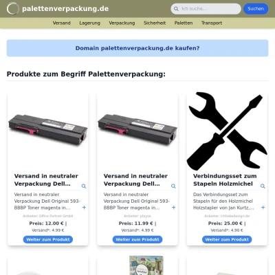 Screenshot palettenverpackung.de