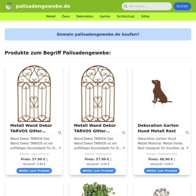 Screenshot palisadengewebe.de