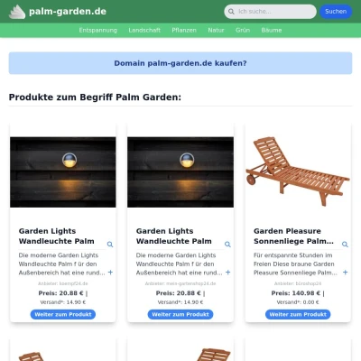 Screenshot palm-garden.de