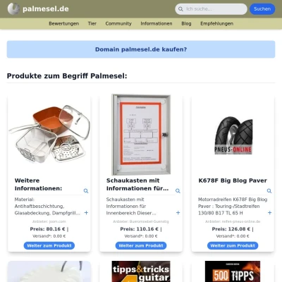 Screenshot palmesel.de