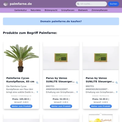 Screenshot palmfarne.de