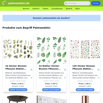 Screenshot palmwedeln.de
