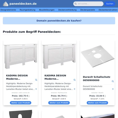 Screenshot paneeldecken.de