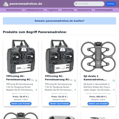 Screenshot panoramadrohne.de