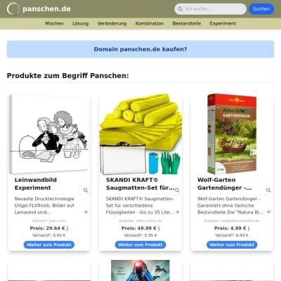 Screenshot panschen.de