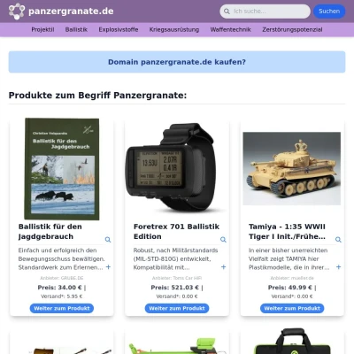 Screenshot panzergranate.de