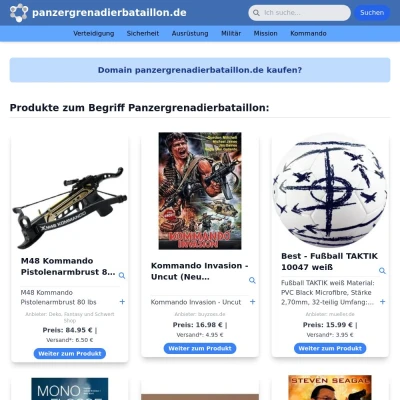 Screenshot panzergrenadierbataillon.de